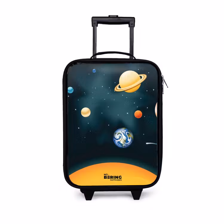 Planeten van het zonnestelsel Kinderkoffer - Zwart klein -3d