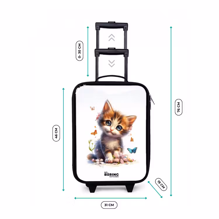 Vera vlinderkitten Kinderkoffer - Zwart klein -productfoto_formaten