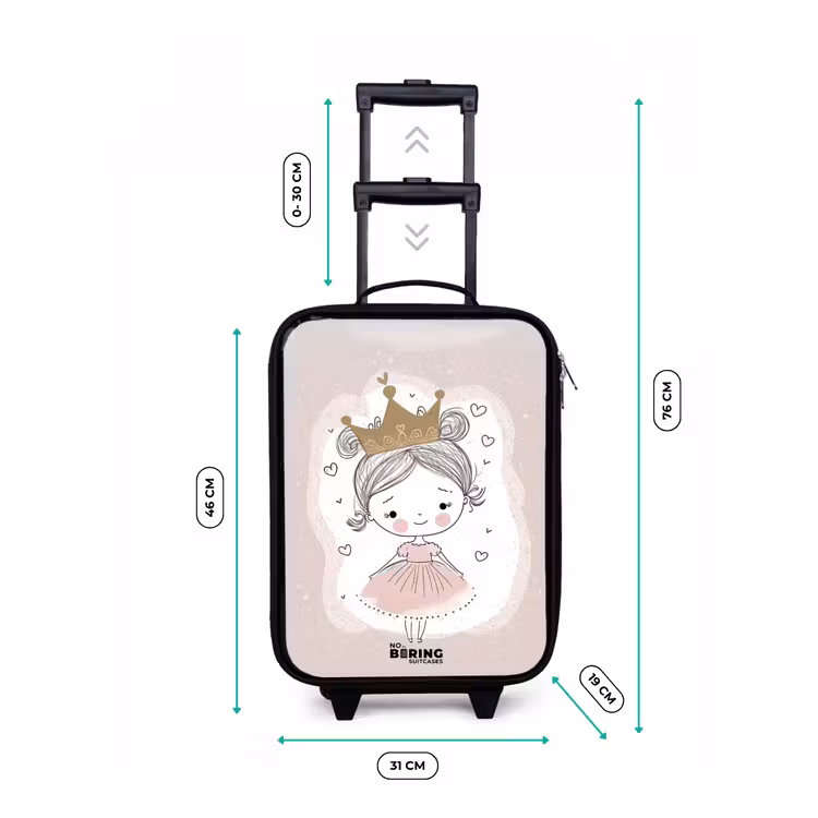 Prinses op gekleurde achtergrond met hartjes Kinderkoffer - Zwart klein -productfoto_formaten