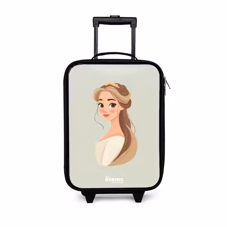 Prinses met een tiara - Groen Kinderkoffer - Zwart klein -3d