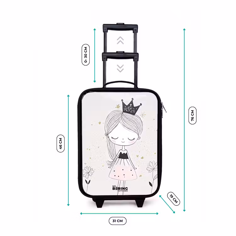 Prinses met zwart jurkje Kinderkoffer - Zwart klein -productfoto_formaten