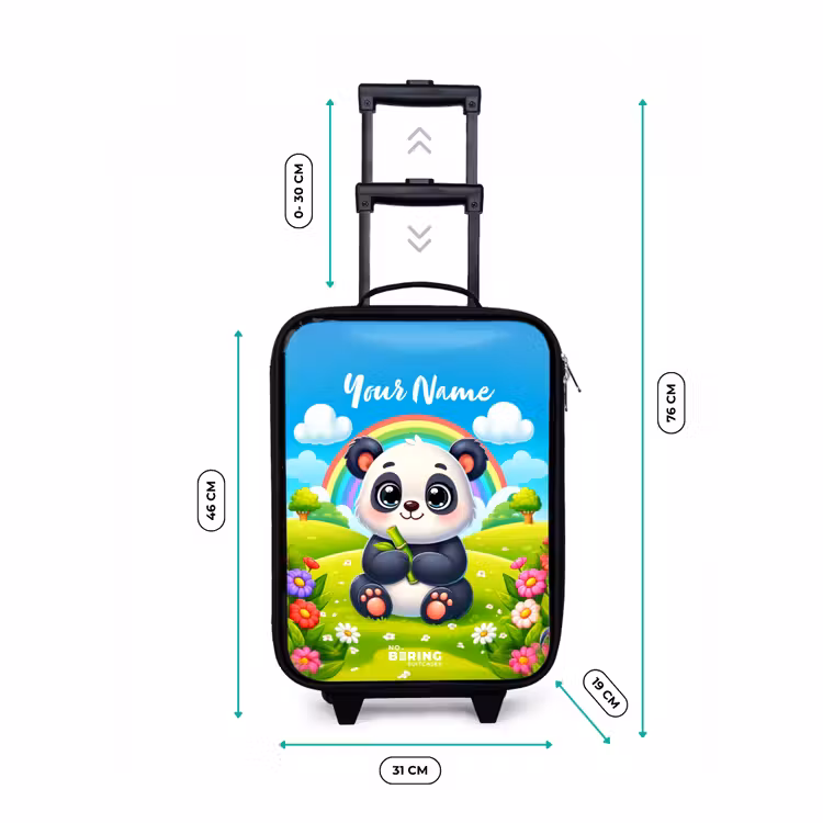 Pukkie Panda Kinderkoffer - Zwart klein -productfoto_formaten