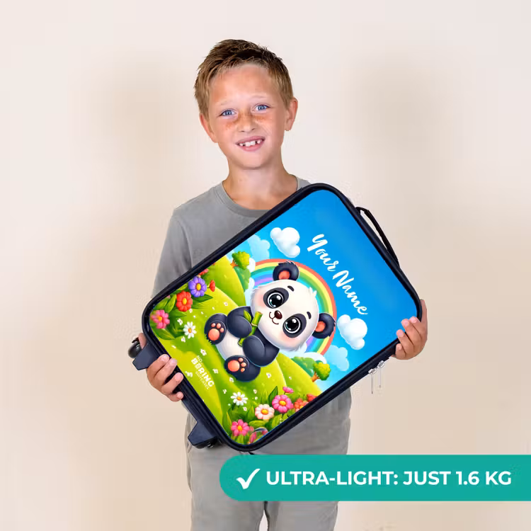 Pukkie Panda Kinderkoffer - Zwart klein -sfeer4_UK