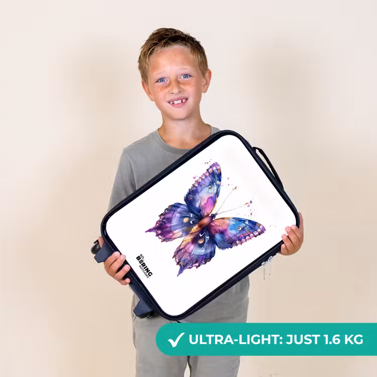 Paarse prachtvlinder Kinderkoffer - Zwart klein -sfeer4_UK