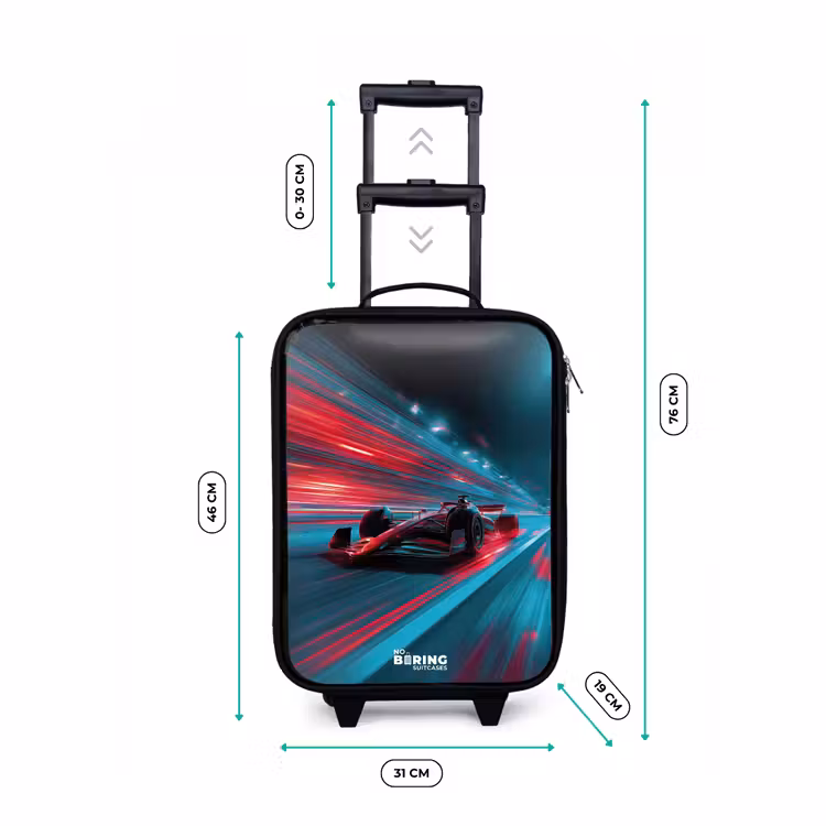 Raceauto - Baan - Neon - Verlichting Kinderkoffer - Zwart klein -productfoto_formaten