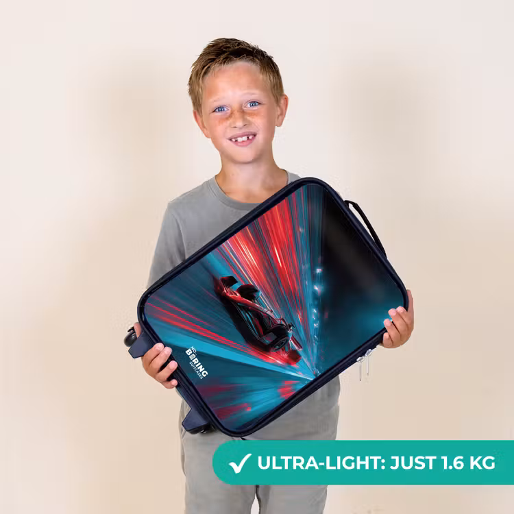 Raceauto - Baan - Neon - Verlichting Kinderkoffer - Zwart klein -sfeer4_UK