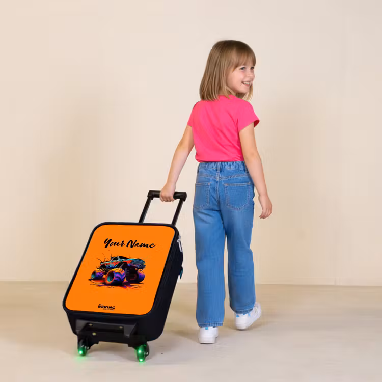 Rainbow Wheels Kinderkoffer - Zwart klein -sfeer1