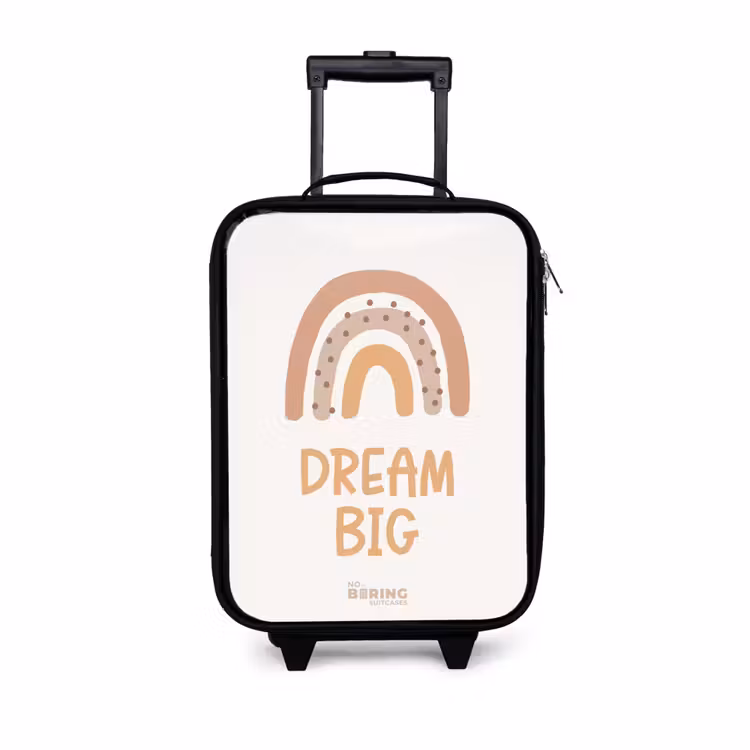 Regenboog met de quote 'Dream Big' Kinderkoffer - Zwart klein -3d