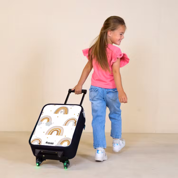 Regenbogen patroon in zachte kleuren Kinderkoffer - Zwart klein -sfeer1