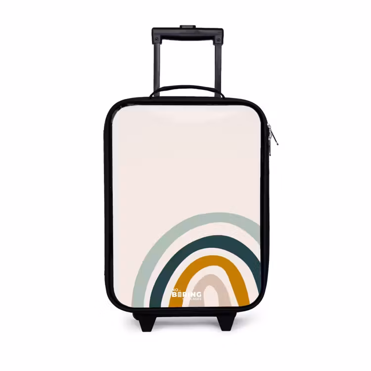 Ruwe regenboog aqua Kinderkoffer - Zwart klein -3d