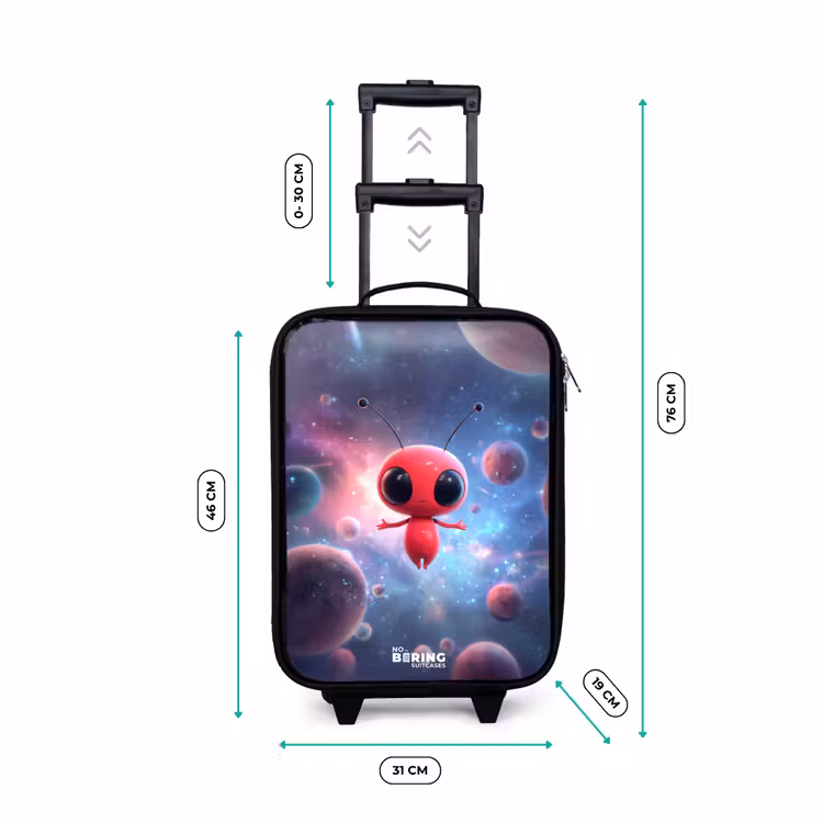 Rood Ruimtewezen in Kosmische Dans Kinderkoffer - Zwart klein -productfoto_formaten