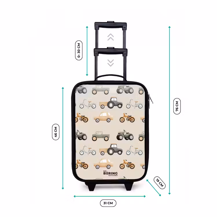 Retro voertuigen patroon Kinderkoffer - Zwart klein -productfoto_formaten