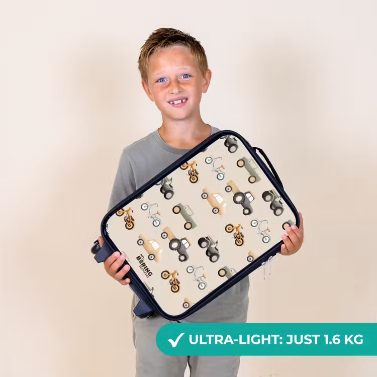 Retro voertuigen patroon Kinderkoffer - Zwart klein -sfeer4_UK