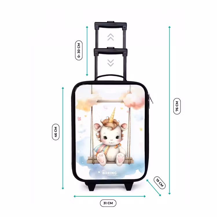 Schommelende baby eenhoorn Kinderkoffer - Zwart klein -productfoto_formaten