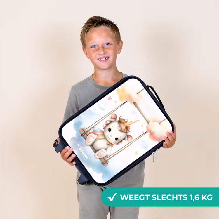 Schommelende baby eenhoorn Kinderkoffer - Zwart klein -sfeer4_NL