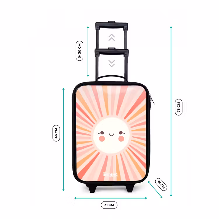 Ronde zon met gezicht Kinderkoffer - Zwart klein -productfoto_formaten