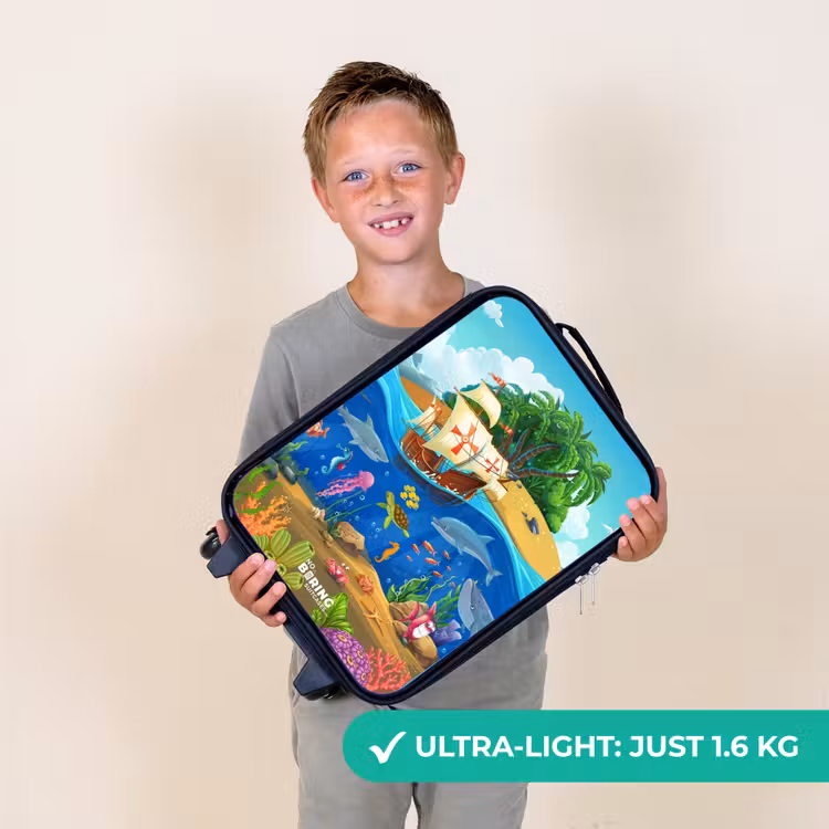 Zeilschip op de oceaan Kinderkoffer - Zwart klein -sfeer4_UK