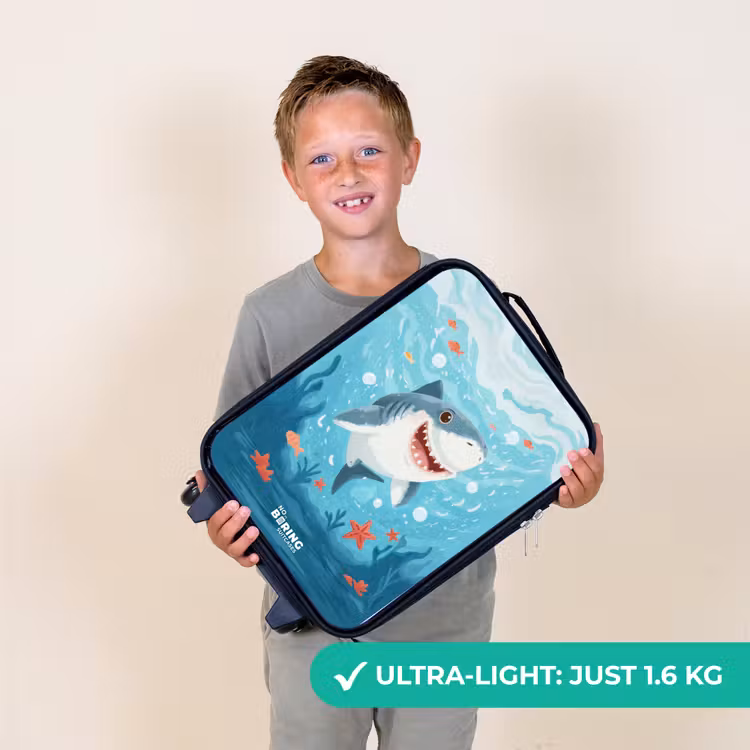 Haai - Water - Zee Kinderkoffer - Zwart klein -sfeer4_UK