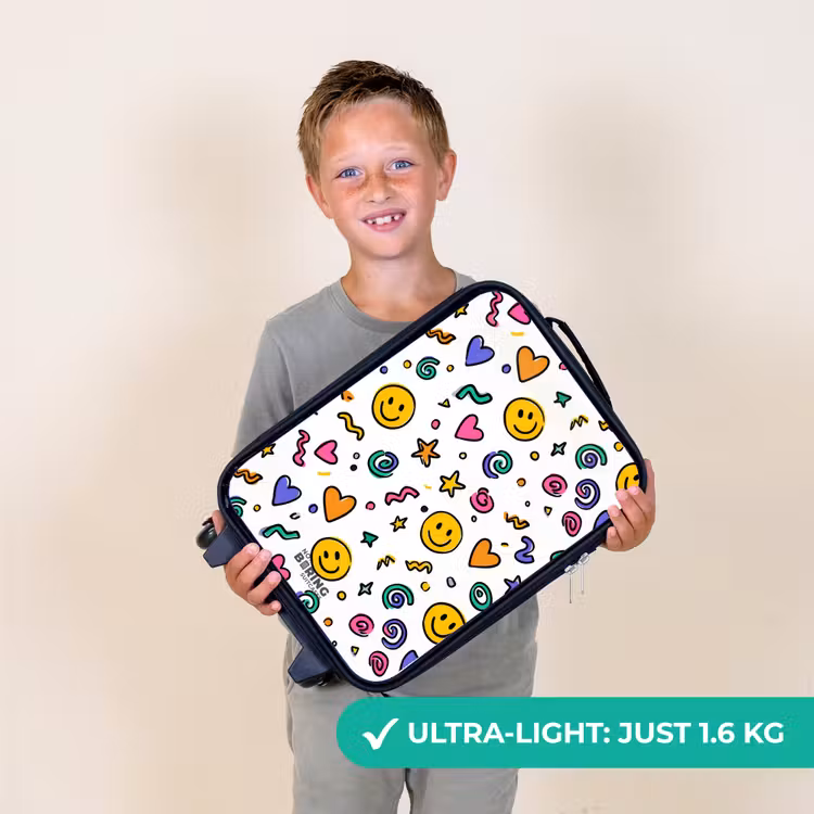 Smiley - Hartje - Ster Kinderkoffer - Zwart klein -sfeer4_UK