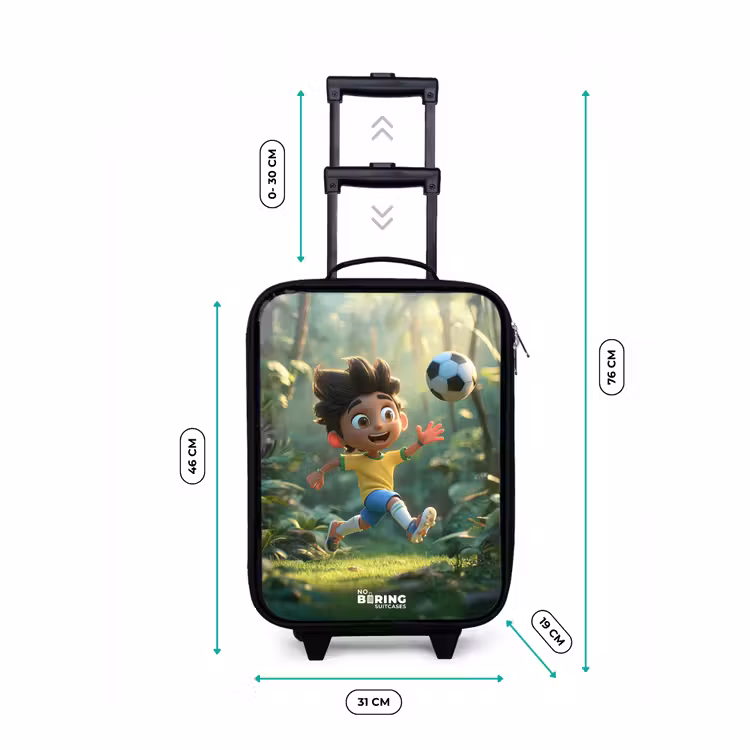 Voetbal - Jongen - Bos Kinderkoffer - Zwart klein -productfoto_formaten