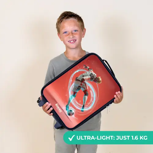 Voetbal - Jongen - Rood - Lichtcirkel Kinderkoffer - Zwart klein -sfeer4_UK