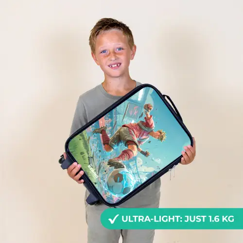 Voetbal - Jongen - Stadion - Elektrisch Kinderkoffer - Zwart klein -sfeer4_UK