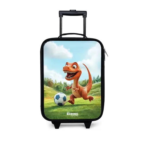 Voetbal - Dino - Sport Kinderkoffer - Zwart klein -3d