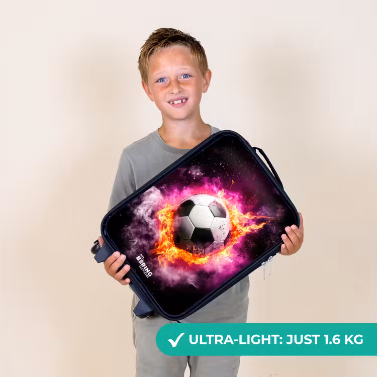Voetbal in roze vuur explosie Kinderkoffer - Zwart klein -sfeer4_UK