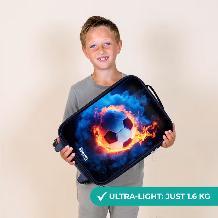 Voetbal in vuur en ijs Kinderkoffer - Zwart klein -sfeer4_UK