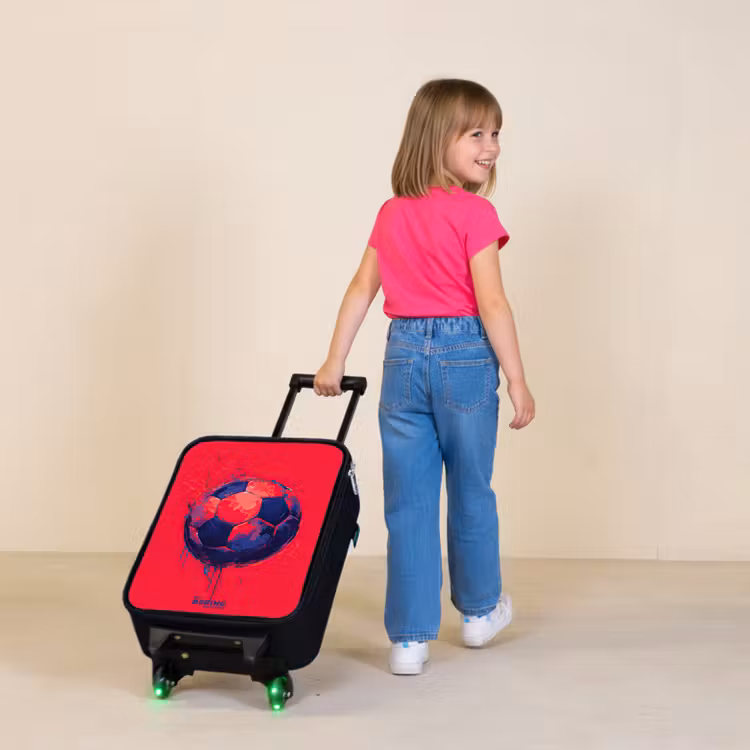 Voetbal - Verf - Blauw - Rood Kinderkoffer - Zwart klein -sfeer1