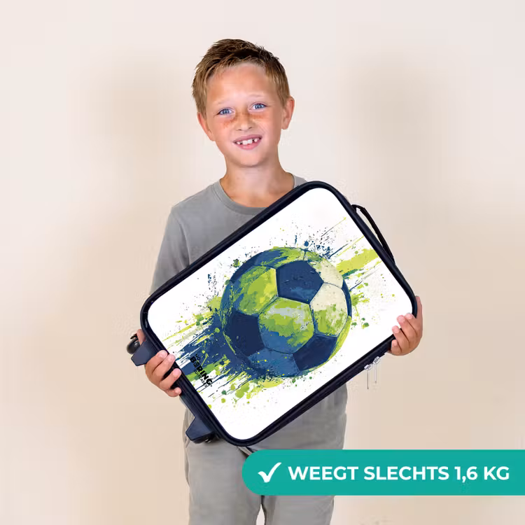 Voetbal - Verf - Groen - Blauw Kinderkoffer - Zwart klein -sfeer4_NL