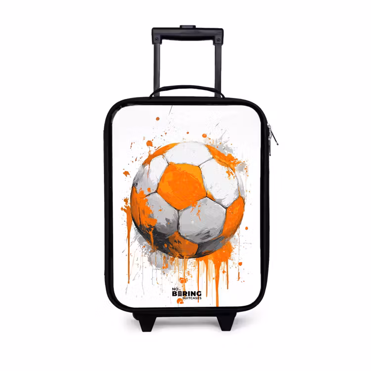 Voetbal - Verf - Oranje Kinderkoffer - Zwart klein -3d