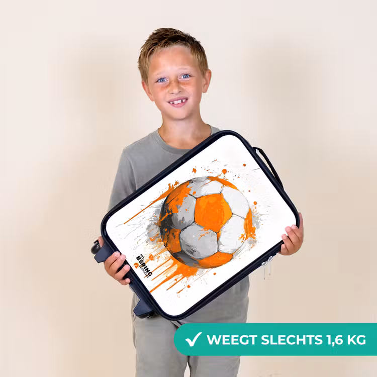 Voetbal - Verf - Oranje Kinderkoffer - Zwart klein -sfeer4_NL