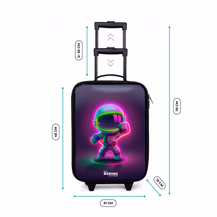 Space karate neon Kinderkoffer - Zwart klein -productfoto_formaten
