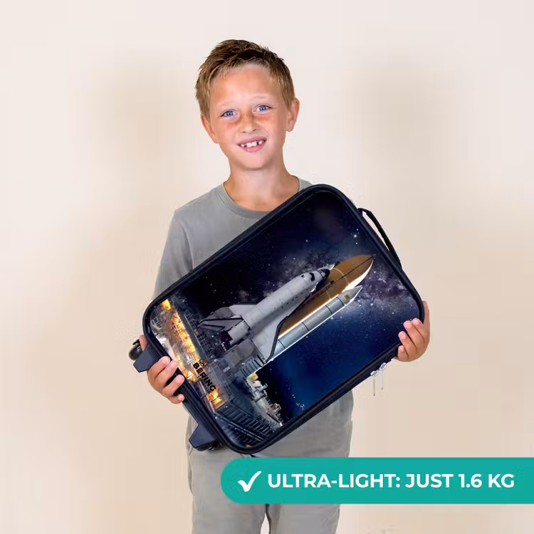 Spaceshuttle die klaar is om op te stijgen Kinderkoffer - Zwart klein -sfeer4_UK