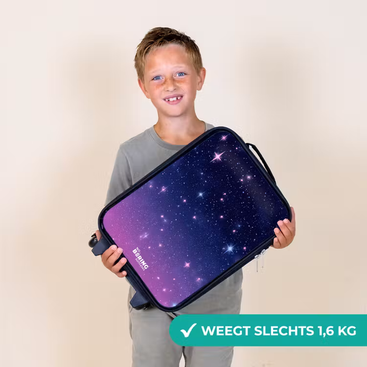 Sterren - Galaxy - Blauw - Roze Kinderkoffer - Zwart klein -sfeer4_NL