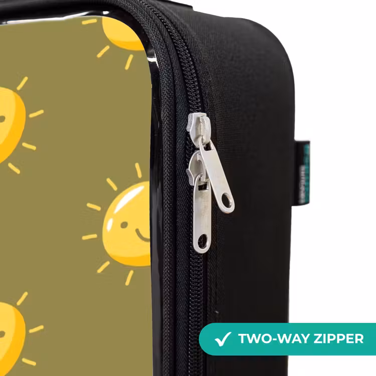 Sunny situation olijf Kinderkoffer - Zwart klein -rits_UK