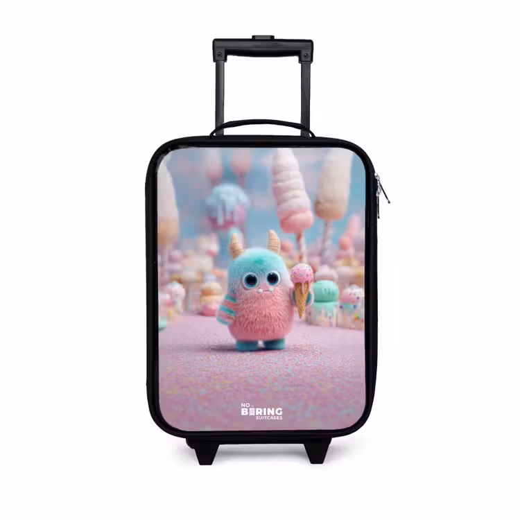 Zoet Monstersnoep Avontuur Kinderkoffer - Zwart klein -3d