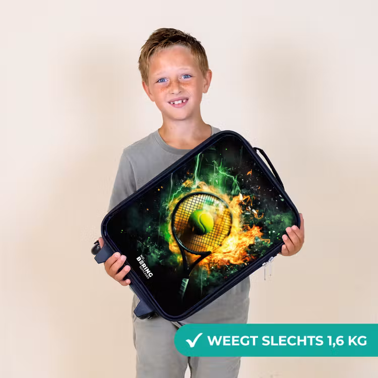 Tennisbal in vlammen bij krachtige smash Kinderkoffer - Zwart klein -sfeer4_NL