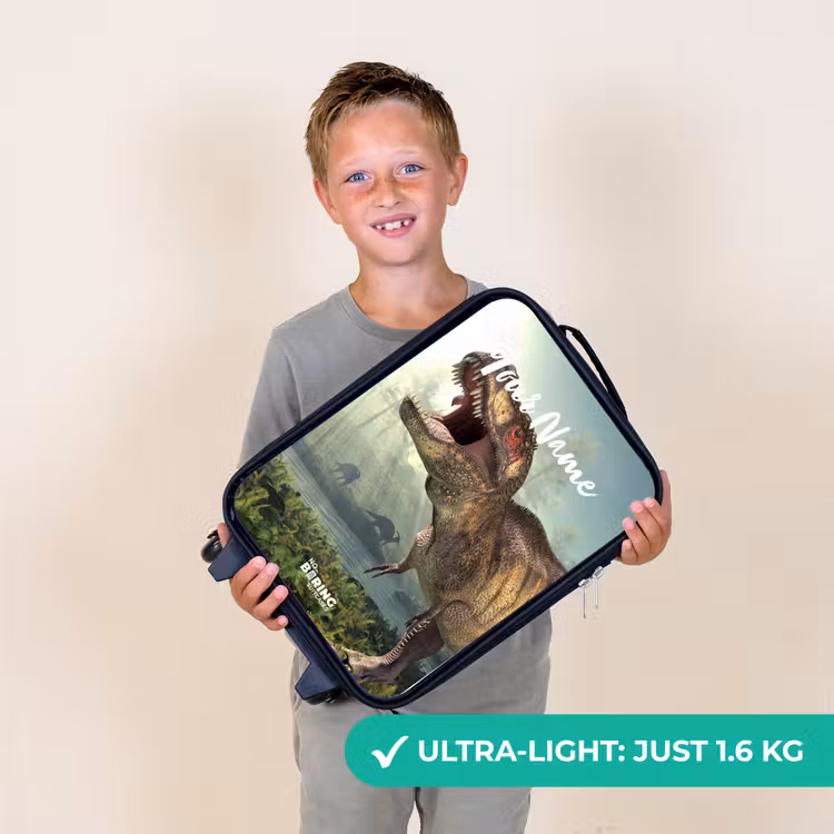 Thijs Tyrannosaurus Kinderkoffer - Zwart klein -sfeer4_UK