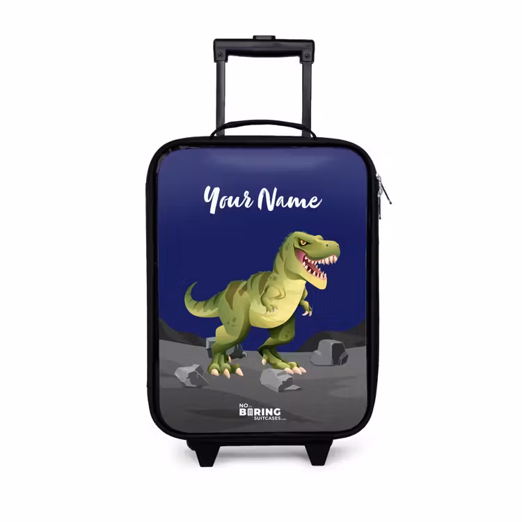 Tjibbe T-Rex Kinderkoffer - Zwart klein -3d