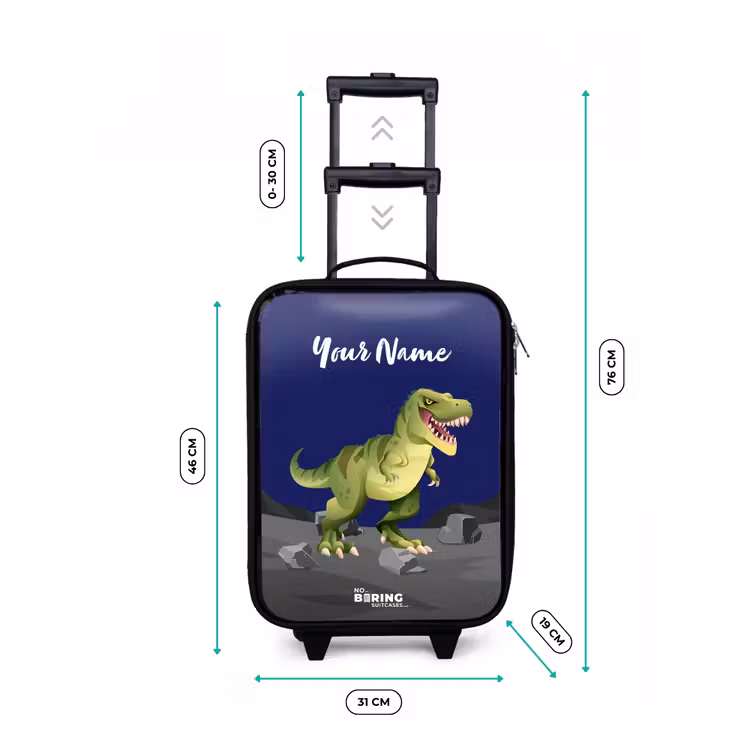 Tjibbe T-Rex Kinderkoffer - Zwart klein -productfoto_formaten