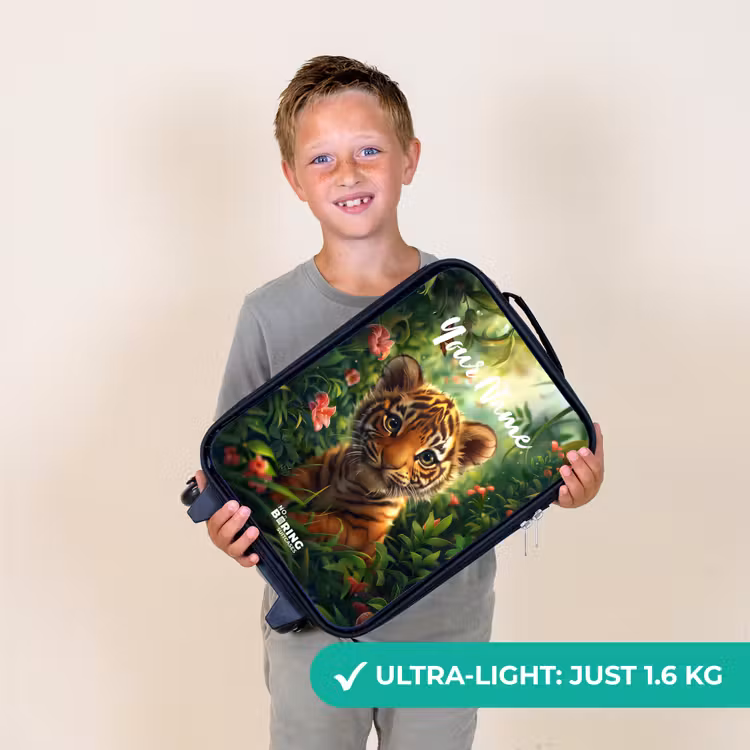 Tommy tijger Kinderkoffer - Zwart klein -sfeer4_UK