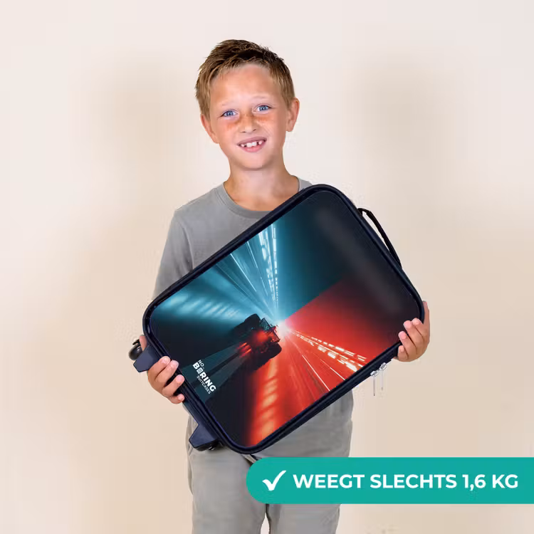 Baan - Raceauto - Neon - Rood Kinderkoffer - Zwart klein -sfeer4_NL