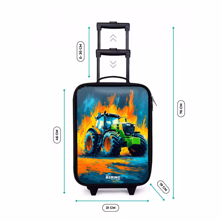 Tractor - Groen - Abstract - Penseelstreken Kinderkoffer - Zwart klein -productfoto_formaten