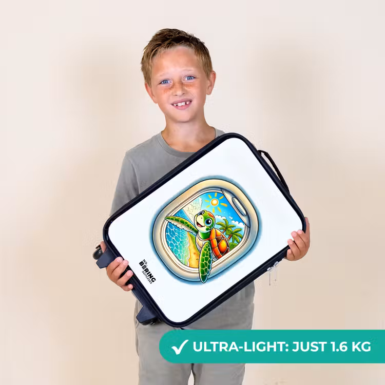 Schildpad bij een tropisch strand Kinderkoffer - Zwart klein -sfeer4_UK