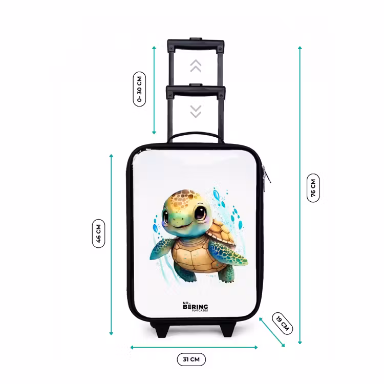 Zeeschildpad met grote ogen Kinderkoffer - Zwart klein -productfoto_formaten