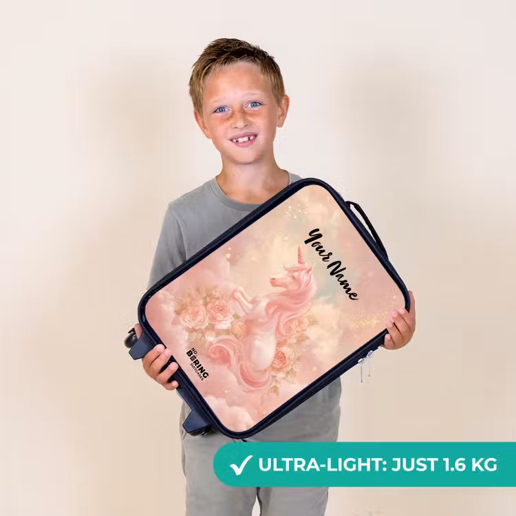 Eenhoorn - Wolken - Roze Kinderkoffer - Zwart klein -sfeer4_UK