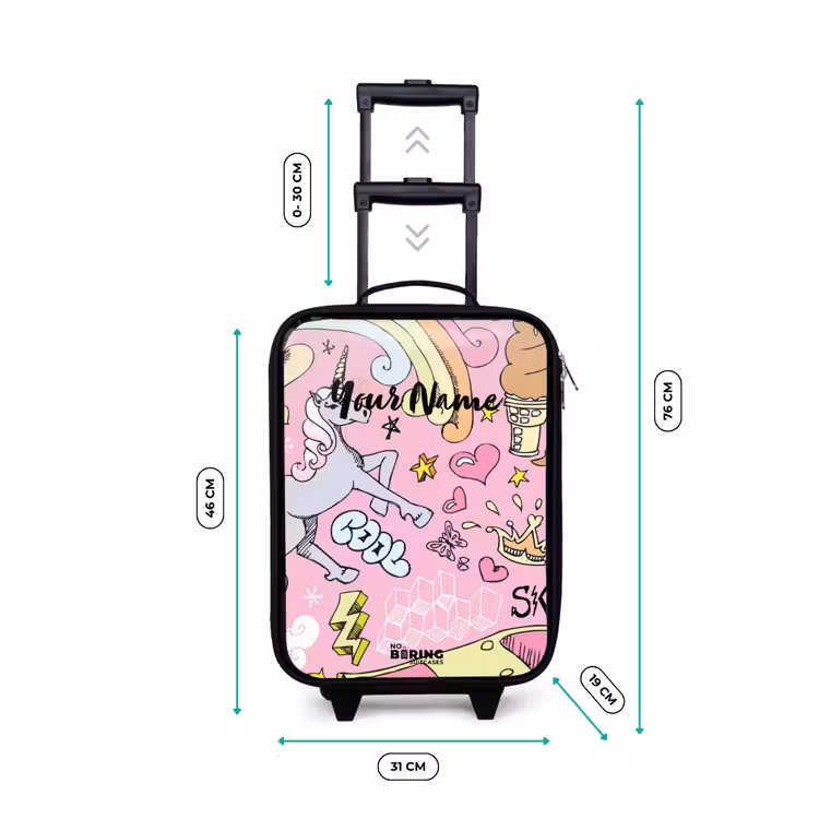 Unicorn doodles Kinderkoffer - Zwart klein -productfoto_formaten
