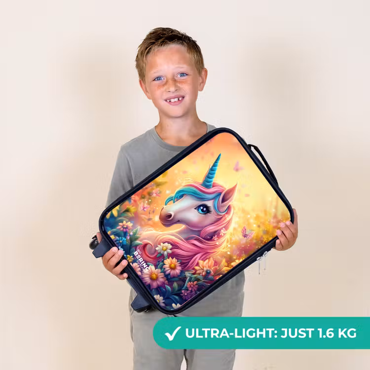 Eenhoorn met kleurrijke bloemen Kinderkoffer - Zwart klein -sfeer4_UK